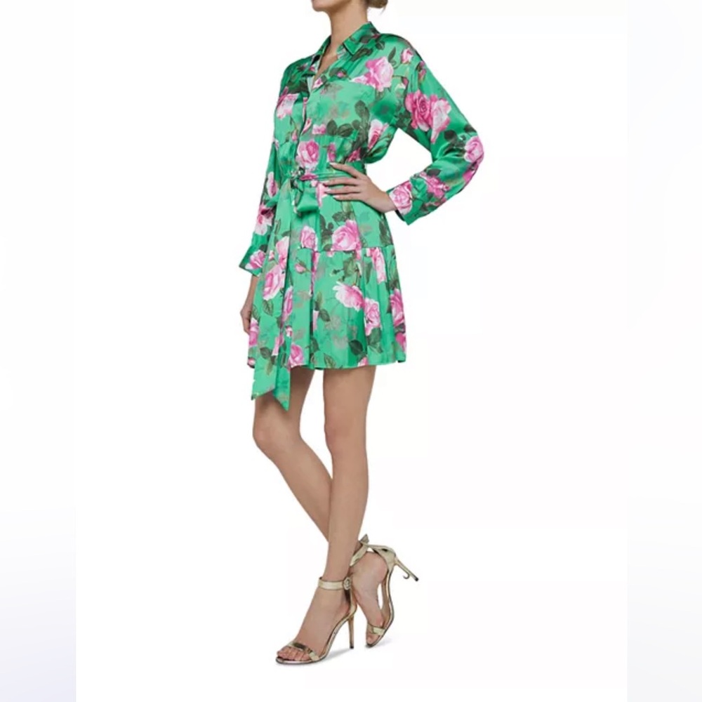 L'AGENCE Green Floral Dress - Picture 1 of 4